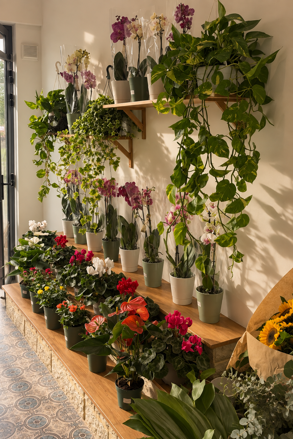 Sélection de plantes et de cache-pots Florae