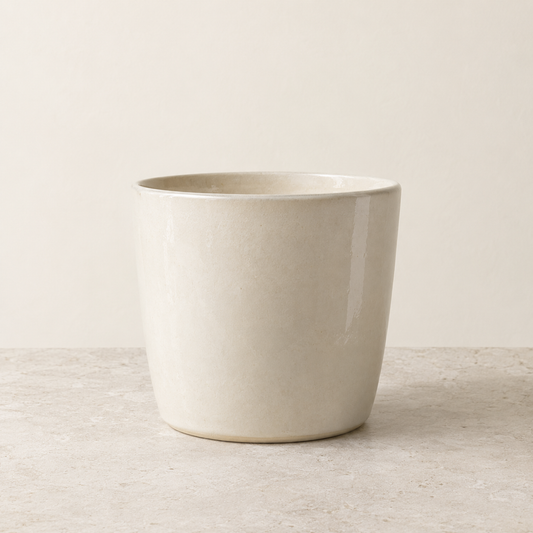 Cache-pot céramique crème — Ø17 cm — visuel illustratif généré
