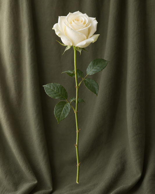 Rose Avalanche+ blanche — illustration d’une tige Florae