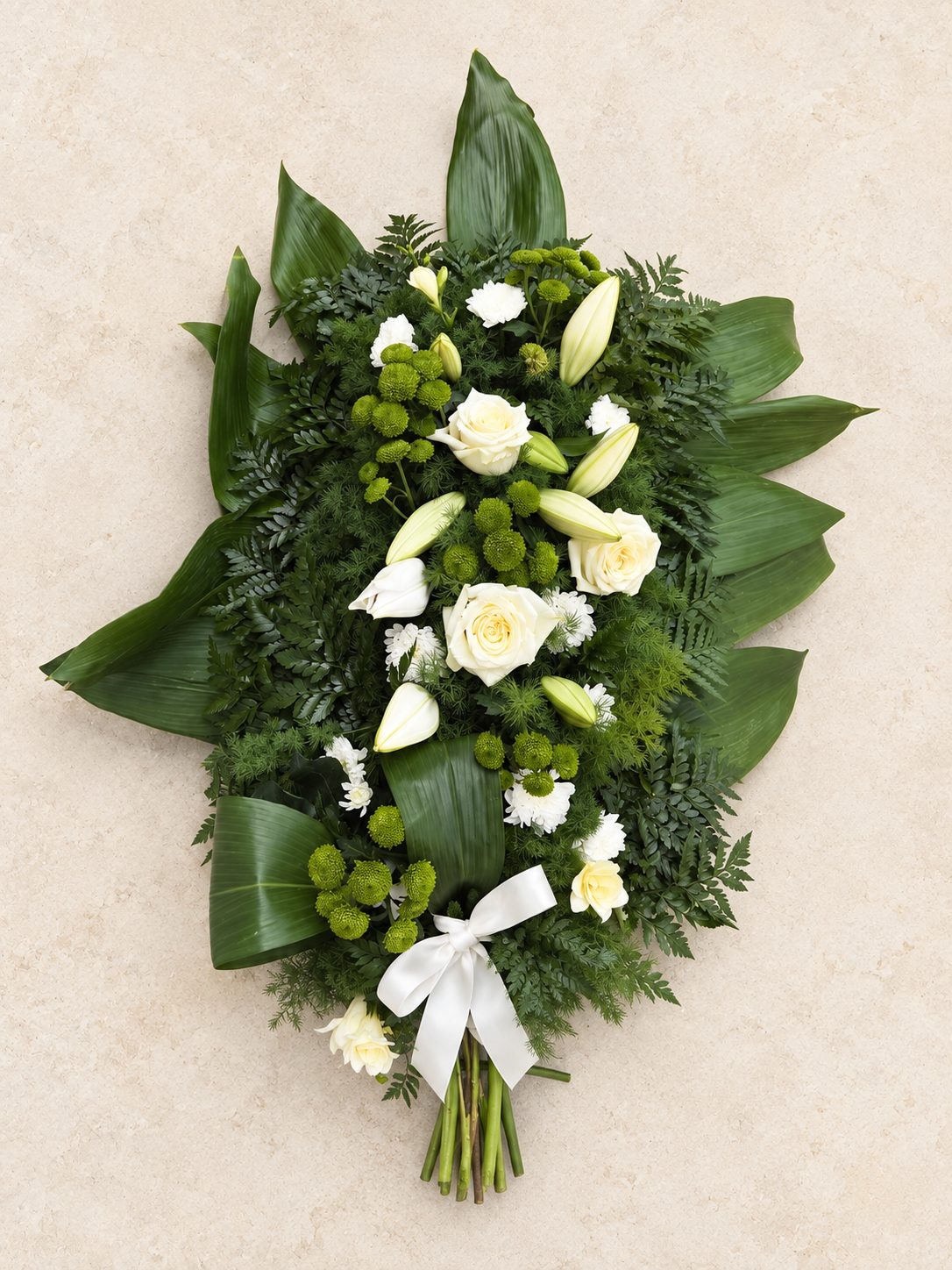 Paix blanche — Gerbe de deuil blanche et verte